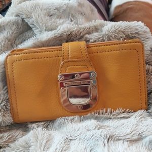 Michael Kors yellow soft organizer wallet. Buckle
